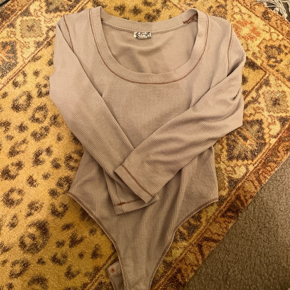 Free People intimates Women's Ribbed Long Sleeve Bodysuit